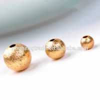 Jewelry Findings Wholesale China 24k gold Brushed Plated Brass Beads Manufacturers Jewelry DIY 4MM/6MM/8MM