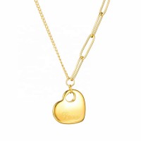 MECYLIFE 18K Gold Plated Necklace Women Minimalist Stainless Steel Fashion Love Heart Necklace