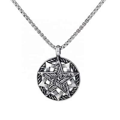 MECYLIFE Mens Hiphop Pendant Stainless Steel 3 Layered Star Necklace