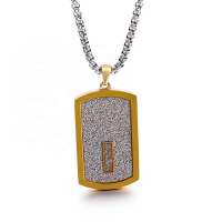 MECYLIFE Fashion Stainless Steel Necklace Men High Quality Personalized Crystal Military Necklace