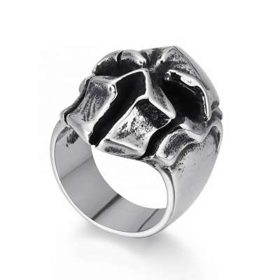 MECYLIFE Gothic Style Mens Stainless Steel Ring Retro Finished Punk Skull Ring