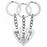 MECYLIFE Mothers Day Gifts Birthday Gift Stainless Steel 3PCS Big Sis Lil Sis Mom Wholesale Key Chain