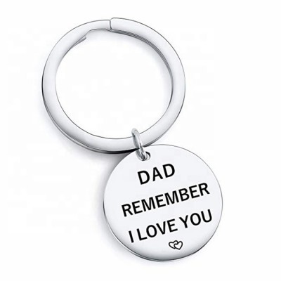 MECYLIFE Remember I Love You Dad Engravd Metal Keychain Promotional Fathers Day Gifts