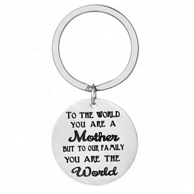 MECYLIFE Motivational Quote Engraved Mothers Day Biorthday Gifts Stainless Steel Key Chain