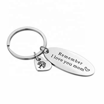 MECYLIFE Remember I love you mom Engraved Stainless Steel Keychain Mothers Day Birthday Gifts