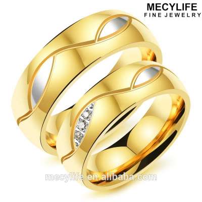 MECYLIFE Newest Men And Women's Jewelry Fashion Gold Ring Design For Couples