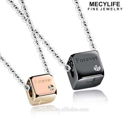 MECYLIFE Stainless Steel Cubic Shape Couple Whole Fashion Jewelry