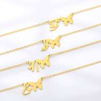 MECYLIFE Gold Plated Clavicle Necklace Women Minimalist Fashion Butterfly Initial Necklace