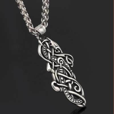 MECYLIFE Vintage Stainless Steel Mens Pendant Necklace North Viking Dragon Necklace