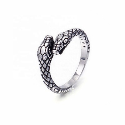 MECYLIFE Punk Style Stainless Steel 2020 Fashion Snake Ring Personalized Mens RIng